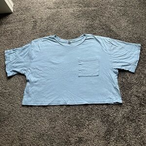 Garage baby blue cropped T shirt